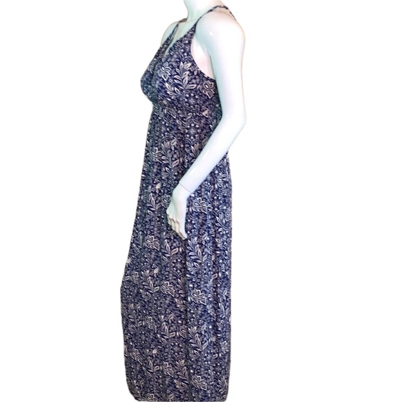 Old Navy Maternity Maxi sundress deep blue flower pattern summer dress Sz M MD - Picture 16 of 16
